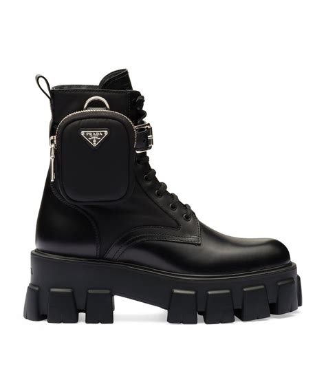 prada black boots with pouch.